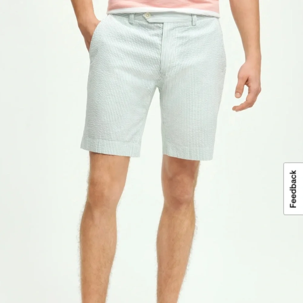 Brooks Brothers Washed Stretch Cotton Seersucker Shorts - Picture 4 of 12
